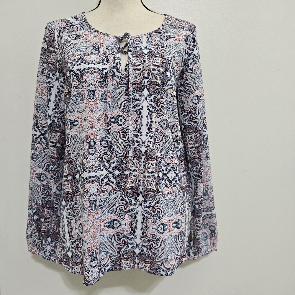 nwt SANCTUARY size Small Long Sleeve Paisley Western Flowy Blouse‎ Multicolor